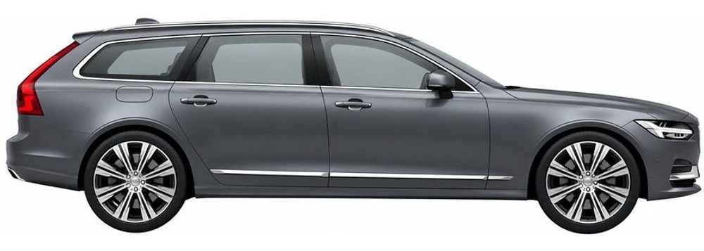 Grey estate car, side view