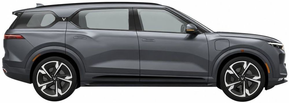 Grey MPV 5-seater vehicle, side view