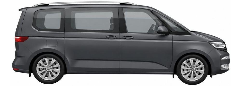 Grey MPV 6-seater vehicle, side view