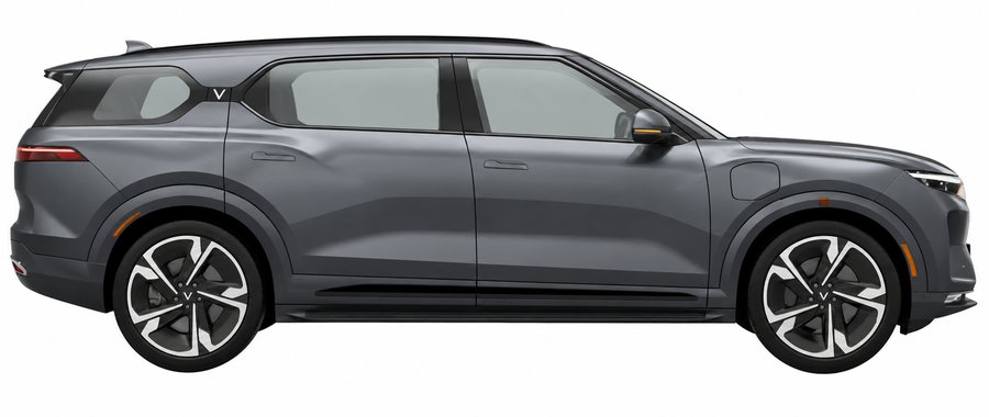 Grey MPV 5-seater vehicle, side view