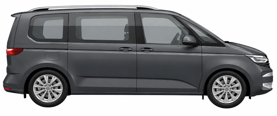 Grey MPV 6-seater vehicle, side view